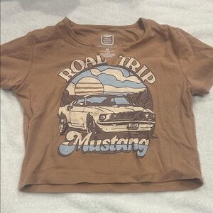 Ford Mustang Road Trip Brown Kids T-Shirt